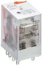 Реле интерфейсное ORM-1 2C 220В AC с LED и тест. кнопкой ONI | ORM-1-2C-AC220V-L-B | ONI