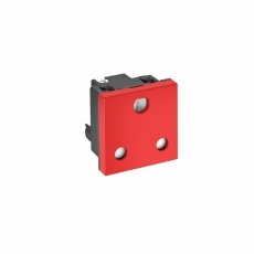 Розетка одинарная 0° ЮАР/Индия с кодом, 16А, 250 В (красный) (STD-SA0K SRO1) | 6120732 | OBO Bettermann
