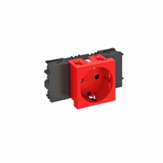Розетка одинарная 0° Modul45connect с з/к, 250 В, 16A (красный) (STD-D0C SRO1) | 6120348 | OBO Bettermann