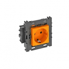 Розетка одинарная 0° Modul45connect с з/к, 250 В, 16A (оранжевый) (STD-D0C8 ROR1) | 6120414 | OBO Bettermann