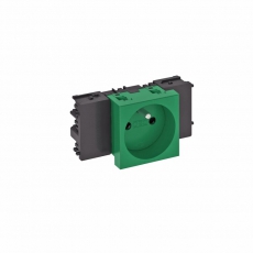 Розетка одинарная 0° Modul45connect франц. стандарт, 250 В, 16A (зеленый) (STD-F0C MZGN1) | 6120536 | OBO Bettermann