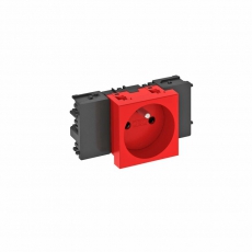 Розетка одинарная 0° Modul45connect франц. стандарт, 250 В, 16A (красный) (STD-F0C SRO1) | 6120538 | OBO Bettermann