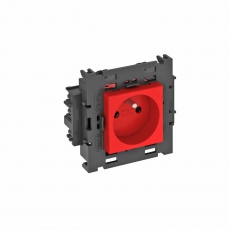 Розетка одинарная 0° Modul45connect франц. стандарт, 250 В, 16A (красный) (STD-F0C8 SRO1) | 6120608 | OBO Bettermann