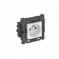 Розетка одинарная 0° Modul45connect франц. стандарт, 250 В, 16A (белый) (STD-F0C8 RW1) | 6120602 | OBO Bettermann
