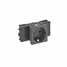 Розетка одинарная 0° Modul45connect с з/к, 250 В, 16A (черный) (STD-D0C SWGR1) | 6120350 | OBO Bettermann
