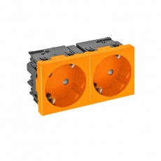 Розетка двойная 33° Modul45connect, 250 В, 16A (оранжевый) (STD-D3C ROR2) | 6120484 | OBO Bettermann