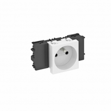 Розетка одинарная 0° Modul45connect франц. стандарт, 250 В, 16A (белый) (STD-F0C RW1) | 6120532 | OBO Bettermann