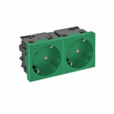 Розетка двойная 33° Modul45connect, 250 В, 16A (зеленый) (STD-D3C MZGN2) | 6120486 | OBO Bettermann