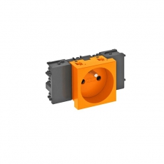 Розетка одинарная 0° Modul45connect франц. стандарт, 250 В, 16A (оранжевый) (STD-F0C ROR1) | 6120534 | OBO Bettermann
