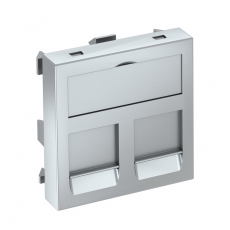 Корпус компьютерной розетки Modul45 тип OBO (прямой) 45x45 мм (серебристый) (DTG-2RM AL1) | 6119296 | OBO Bettermann
