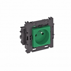 Розетка одинарная 0° Modul45connect франц. стандарт, 250 В, 16A (зеленый) (STD-F0C8 MZGN1) | 6120606 | OBO Bettermann