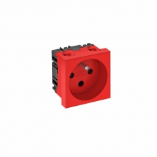 Розетка одинарная 0° франц. стандарт, с кодом, 250 В, 16A (красный) (STD-F0K SRO1) | 6120312 | OBO Bettermann