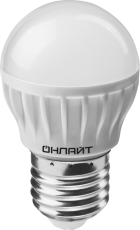 Лампа светодиодная OLL-G45-8-230-6.5K-E27 | 61137 | ОНЛАЙТ