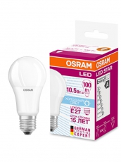 Лампа светодиодная LED 10,5Вт/840 Е27 220-240В 4000К 1060lm 240° d60x107 LS CLА 100 FR | 4058075086678 | Osram
