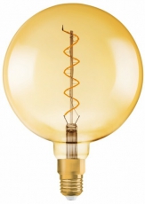 Лампа светодиодная филаментная Vintage 1906 LED CL GLOBE200 FIL GOLD 28 non-dim 5W/820 E27 | 4058075092013 | Osram