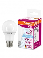 Лампа светодиодная LED STAR Classic A 8, 5W, холодный дневной свет, матовая колба, Е27 LEDSCLA75 8, 5W/840 230VFR E2710X1RU | 4058075086647 | Osram