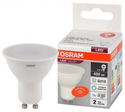 Лампа светодиодная LED Value PAR16 5W/865 230V GU10 10X1 | 4058075581395 | OSRAM