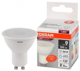 Лампа светодиодная LED Value PAR16 7W/865 230V GU10 10X1 | 4058075581616 | OSRAM