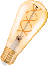 Лампа светодиодная филаментная Vintage 1906 LED CL Edison FIL GOLD 25 non-dim 5W/820 E27 | 4058075092112 | Osram