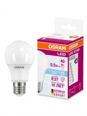 Лампа светодиодная LED STAR Classic A 5, 5W, холодный дневной свет, матовая колба, Е27 LEDSCLA40 5, 5W/840 230VFR E2710X1RU | 4058075086616 | Osram