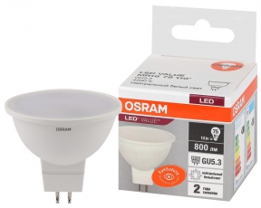 Лампа светодиодная LED Value MR16 10W/840 230V GU5.3 10X1 | 4058075582903 | OSRAM