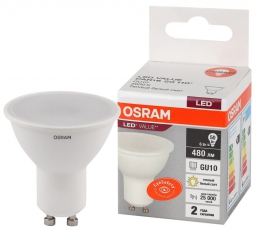 Лампа светодиодная LED Value PAR16 6W/830 230V GU10 10X1 | 4058075581449 | OSRAM