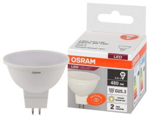 Лампа светодиодная LED Value MR16 6W/830 230V GU5.3 10X1 | 4058075582545 | OSRAM