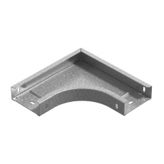 Угол горизонтальный 90 град. к лотку ПЛК 300х110, толщ. 1,5 мм, гор. цинк | УГП90-300х110-1,5-R100-ГЦ | Ostec