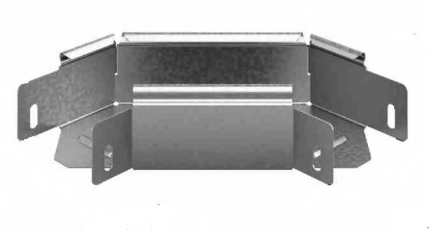 Угловой соединитель плоский 90 град. к лотку УЛ 500х200, толщ. 1,0 мм, гор. цинк | УСПР90-500х200-1,0-ГЦ | Ostec