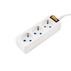 Удлинитель 3 гнезда, 1.5 м, 3х0.75 кв.мм, с/з, белый | 11-7204 | PROconnect