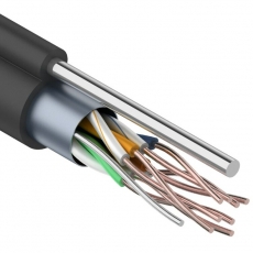 Кабель FTP 4PR 24AWG CAT5e 305м OUTDOOR + ТРОС*1 | 01-0144 | REXANT