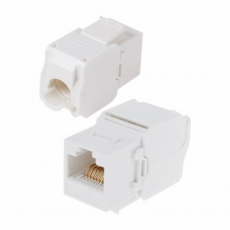 Модуль Keystone Jack RJ-45(8P8C), UTP неэкранированный, категория 5e, тип 90 градусов, самозажимной, белый | 05-1052 | REXANT