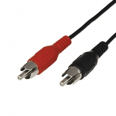 Шнур 2 RCA - 2 RCA, длина 10 метров, черный | 17-0108 | REXANT