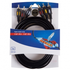 Шнур 3RCA - 3RCA 3М (GOLD) | 06-3051 | REXANT