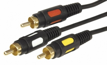 Шнур 3 RCA - 3 RCA, длина 1,5 метра, черный (GOLD) | 17-0212 | REXANT