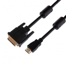 Шнур HDMI - DVI-D с фильтрами, длина 1,5 метра (GOLD) (PE пакет) | 17-6303 | REXANT