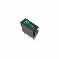 Выключатель клавишный 250V 15А (3с) ON-OFF зеленый с подсветкой | 36-2213 | REXANT