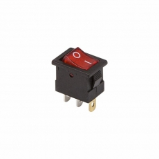 Выключатель клавишный 12V 15А (3с) ON-OFF красный с подсветкой Mini | 36-2170 | REXANT