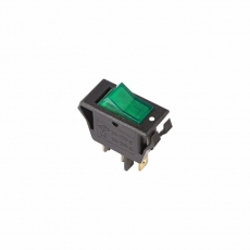 Выключатель клавишный 250V 15А (3с) ON-OFF зеленый с подсветкой | 36-2226 | REXANT