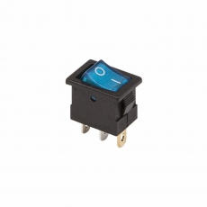 Выключатель клавишный 12V 15А (3с) ON-OFF синий с подсветкой Mini | 36-2171 | REXANT