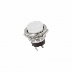 Выключатель-кнопка металл 250V 2А (2с) (ON)-OFF ?16.2 белая | 36-3355 | REXANT
