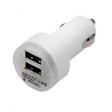 Автозарядка в прикуриватель 2хUSB с индикацией (АЗУ) (1000+2100 mA) белая | 18-1189 | REXANT