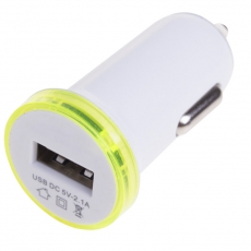 Автозарядка в прикуриватель USB (АЗУ) (5 V, 2100 mA) белая | 18-1937 | REXANT