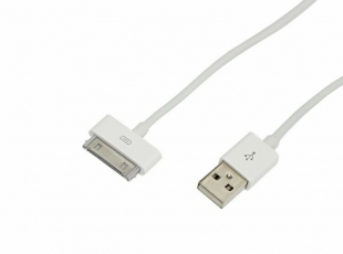 USB кабель для iPhone 4/4S 30 pin шнур 1 м белый | 18-1123 | REXANT