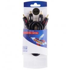 Шнур 2RCA - 2RCA 1.5М (GOLD) | 06-3043 | REXANT
