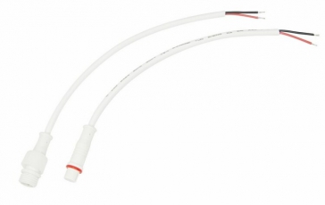 Соединительный кабель (2pin) герметичный (IP67) 2х0.35 мм? 300 V белый | 11-9320 | REXANT