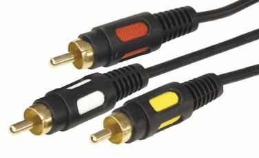 Шнур 3 RCA - 3 RCA, длина 5 метров, черный (GOLD) | 17-0215 | REXANT