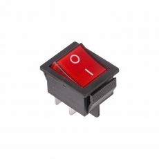 Выключатель клавишный 250V 16А (4с) ON-OFF красный с подсветкой | 36-2330 | REXANT