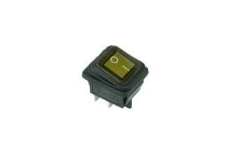Выключатель клавишный 250V 15А (4с) ON-OFF желтый с подсветкой ВЛАГОЗАЩИТА | 36-2363 | REXANT
