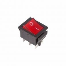 Выключатель клавишный 250V 15А (6с) ON-ON красный с подсветкой | 36-2350 | REXANT